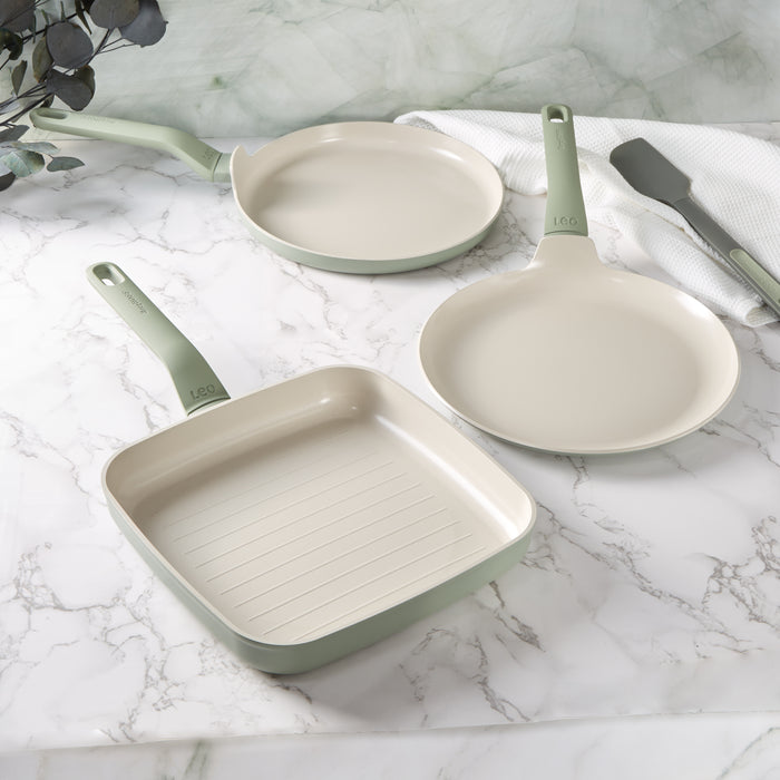 Image 2 of Shopberghoff Balance 3Pc Non-stick Ceramic Specialty Cookware Set, Recycled Aluminum, Sage