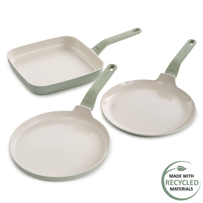 Image 8 of Shopberghoff Balance 3Pc Non-stick Ceramic Specialty Cookware Set, Recycled Aluminum, Sage