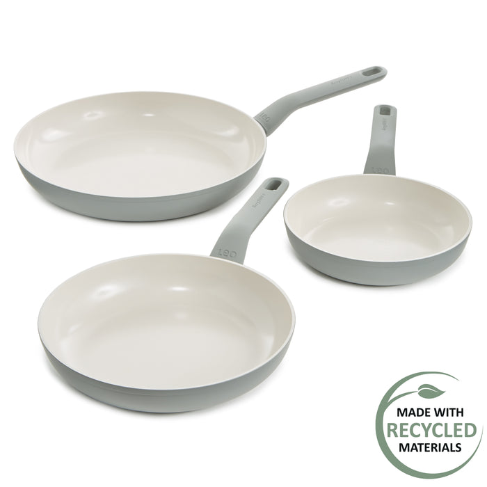 Image 7 of Shopberghoff Balance 3Pc Non-stick Ceramic Frying Pan Set, Recycled Aluminum, Moonmist