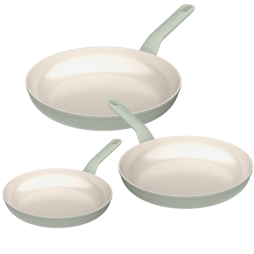 Image 1 of Shopberghoff Balance 3Pc Non-stick Ceramic Frying Pan Set, Recycled Aluminum, Sage