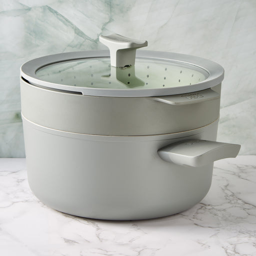 Image 2 of Shopberghoff Balance 3Pc Non-stick Ceramic Steamer Set, Recycled Aluminum, Moonmist