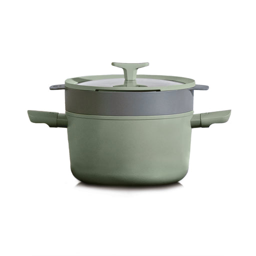 Image 1 of Shopberghoff Balance 3Pc Non-stick Ceramic Steamer Set, Recycled Aluminum, Sage