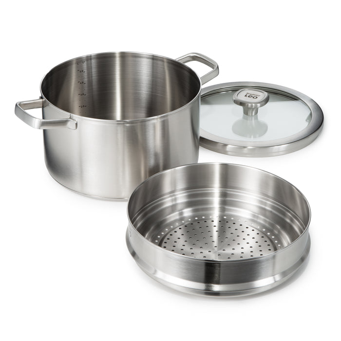 Image 1 of Shopberghoff Graphite 3Pc Recycled 18/10 Stainless Steel Steamer Set