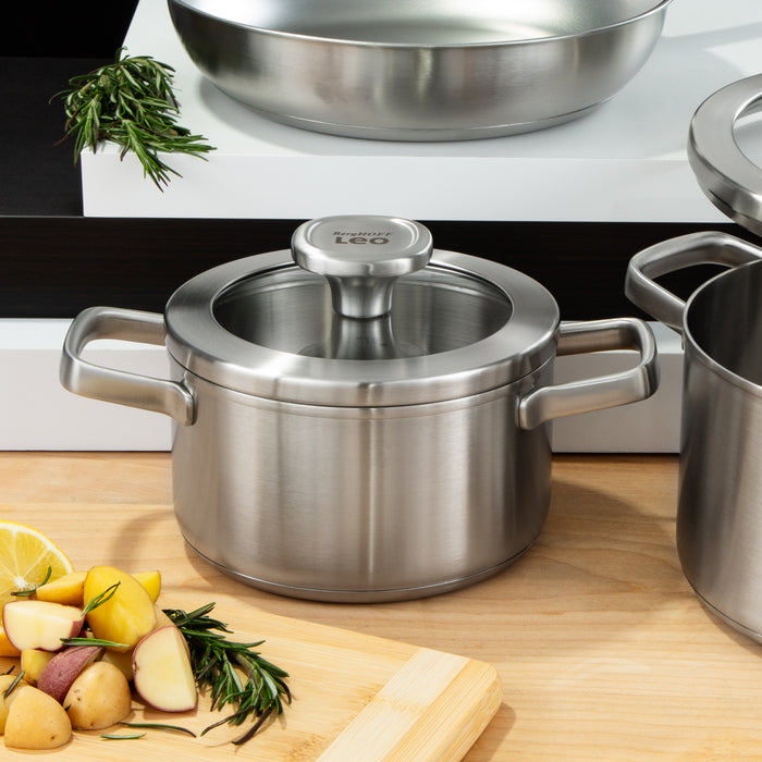 Image 3 of Shopberghoff Graphite 5Pc Recycled 18/10 Stainless Steel Cookware Set
