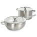 Image 1 of Shopberghoff Graphite 4Pc Cookware Set With Glass Lids, Recycled 18/10 Stainless Steel