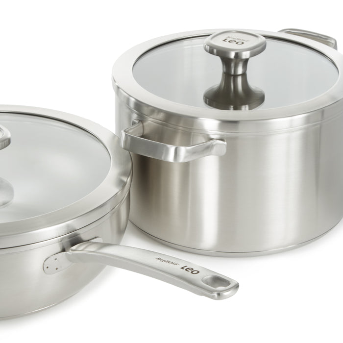 Image 7 of Shopberghoff Graphite 4Pc Cookware Set With Glass Lids, Recycled 18/10 Stainless Steel