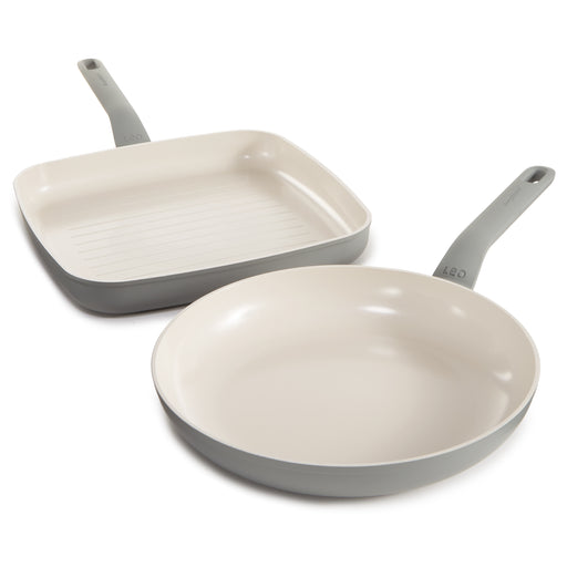 Image 1 of Shopberghoff Balance 2Pc Non-stick Ceramic Specialty Cookware Set, Recycled Aluminum, CeraGreen, Moonmist
