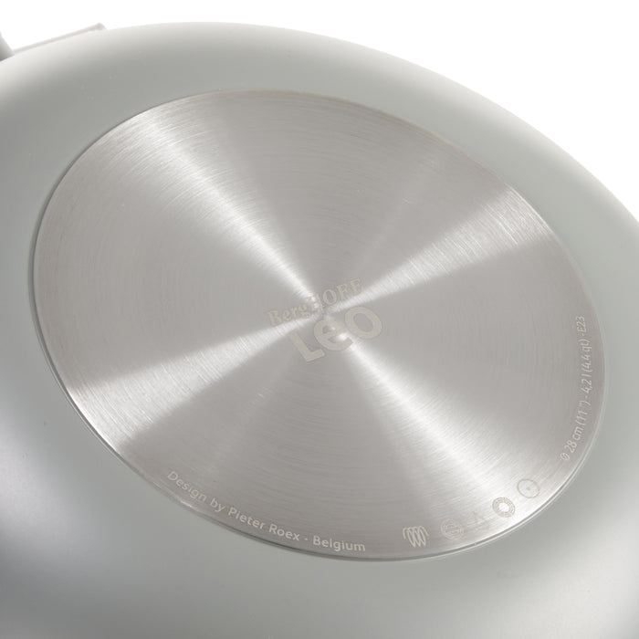 Image 6 of Shopberghoff Balance 4Pc Non-stick Ceramic Stockpot and Wok Pan Set With Glass Lids, Recycled Aluminum, CeraGreen, Moonmist