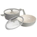 Image 11 of Shopberghoff Balance 4Pc Non-stick Ceramic Stockpot and Wok Pan Set With Glass Lids, Recycled Aluminum, CeraGreen, Moonmist
