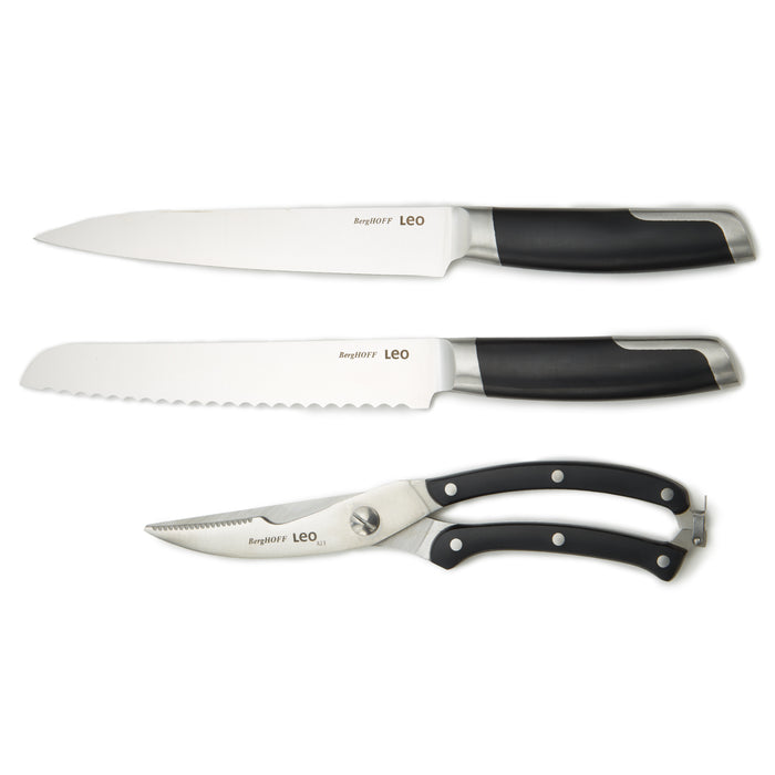 Image 1 of Shopberghoff Graphite 3Pc Stainless Steel Forged Cutlery Set, Black