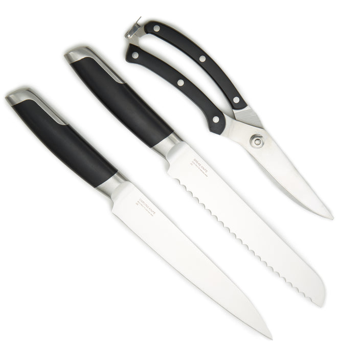 Image 9 of Shopberghoff Graphite 3Pc Stainless Steel Forged Cutlery Set, Black