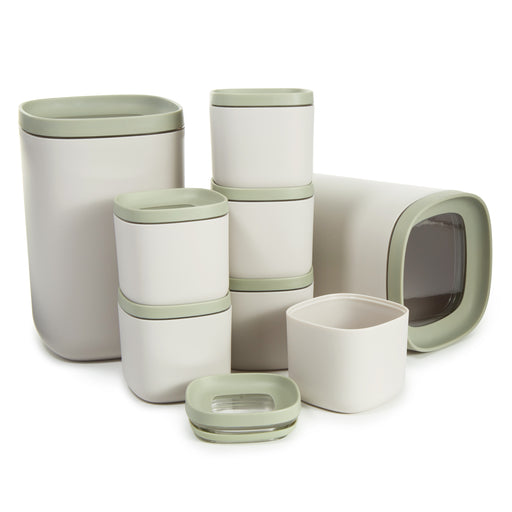 Image 1 of Shopberghoff Balance 8Pc Recycled Stackable Food Container Set, Moonmist and Sage