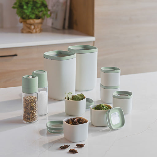 Image 2 of Shopberghoff Balance 8Pc Recycled Stackable Food Container Set, Moonmist and Sage