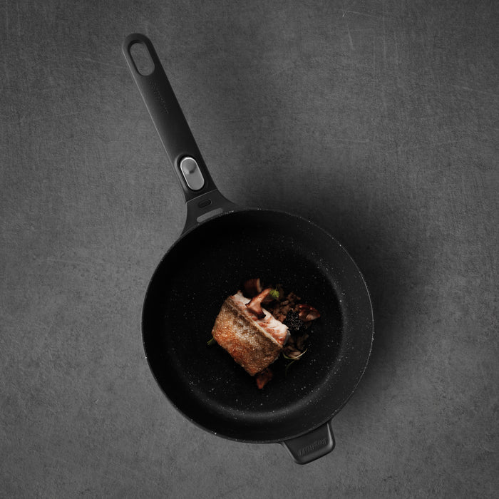 Image 2 of Shopberghoff GEM 11" Non-stick Saute Pan 4.6Qt., Detachable Handle, Black, Glass Lid
