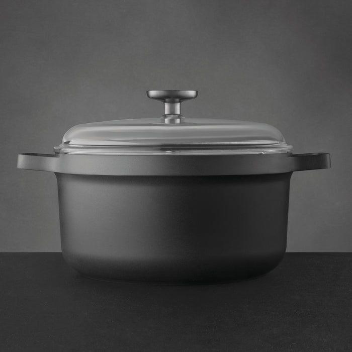 Image 3 of Shopberghoff GEM 10" Non-stick Stock Pot 5.2Qt., Black, Glass Lid