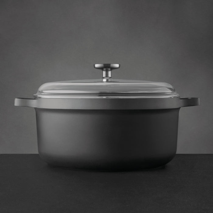 Image 3 of Shopberghoff GEM 11" Non-stick Stockpot 7.7Qt., Black, Glass Lid