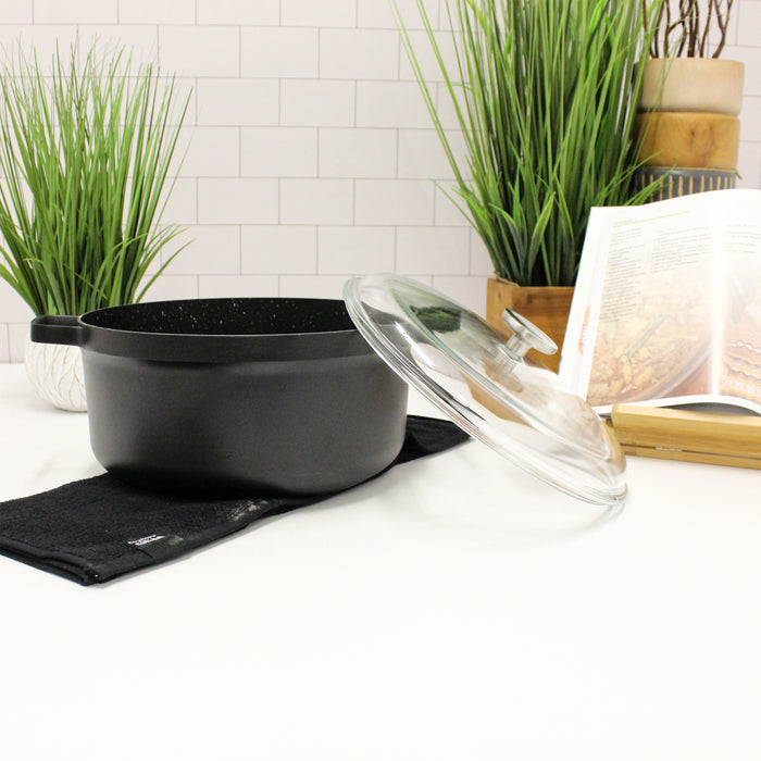 Image 4 of Shopberghoff GEM 11" Non-stick Stockpot 7.7Qt., Black, Glass Lid