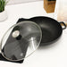 Image 4 of Shopberghoff GEM Non-stick 12.5" Chinese Wok 5.7Qt., Black, Glass Lid