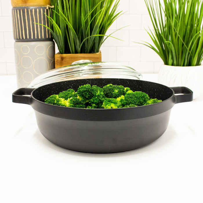 Image 3 of Shopberghoff GEM 11" Non-stick Two-Handle Saute Pan 4.9Qt., Black, Glass Lid
