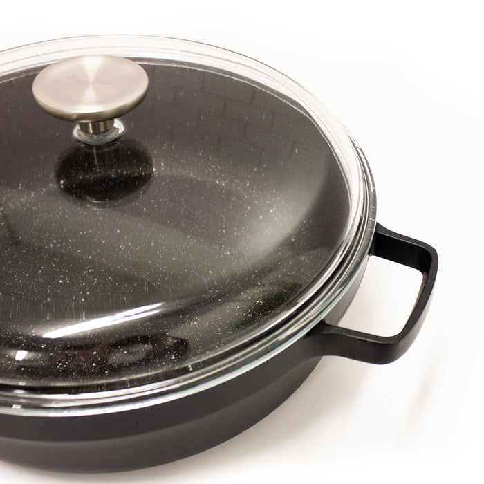 Image 8 of Shopberghoff GEM 11" Non-stick Two-Handle Saute Pan 4.9Qt., Black, Glass Lid