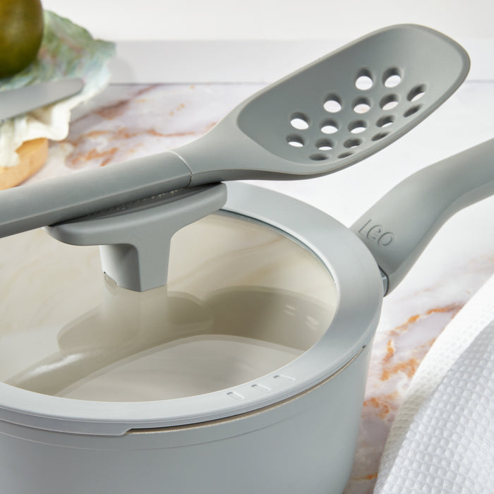 Image 3 of Shopberghoff Balance Non-stick Ceramic Saucepan 7", 2.1qt. With Glass Lid, Recycled Aluminum, Moonmist