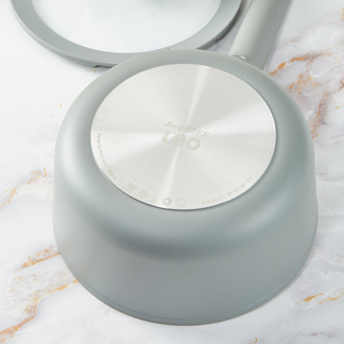 Image 6 of Shopberghoff Balance Non-stick Ceramic Saucepan 7", 2.1qt. With Glass Lid, Recycled Aluminum, Moonmist