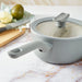 Image 7 of Shopberghoff Balance Non-stick Ceramic Saucepan 7", 2.1qt. With Glass Lid, Recycled Aluminum, Moonmist