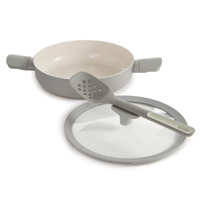 Image 9 of Shopberghoff Balance Non-stick Ceramic Sauté Pan 10.25", 3.1qt. With Glass Lid, Recycled Aluminum, Moonmist