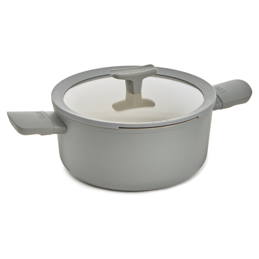 Image 1 of Shopberghoff Balance Non-stick Ceramic Stockpot 10", 4.6qt. With Glass Lid, Recycled Aluminum, Moonmist