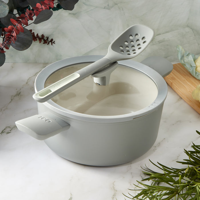 Image 2 of Shopberghoff Balance Non-stick Ceramic Stockpot 10", 4.6qt. With Glass Lid, Recycled Aluminum, Moonmist