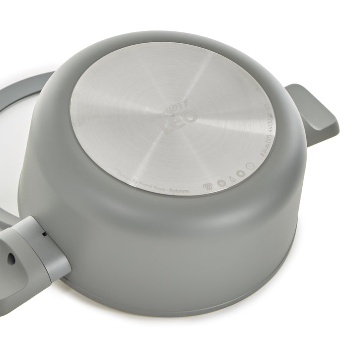 Image 6 of Shopberghoff Balance Non-stick Ceramic Stockpot 10", 4.6qt. With Glass Lid, Recycled Aluminum, Moonmist