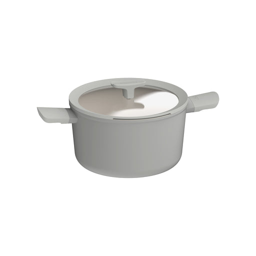 Image 1 of Shopberghoff Balance Non-stick Ceramic Stockpot 10", 5.8qt. With Glass Lid, Recycled Aluminum, Moonmist