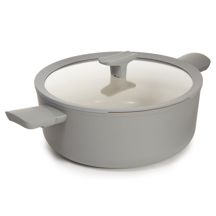 Image 1 of Shopberghoff Balance Non-stick Ceramic Stockpot 11", 6.5qt. With Glass Lid, Recycled Aluminum, Moonmist