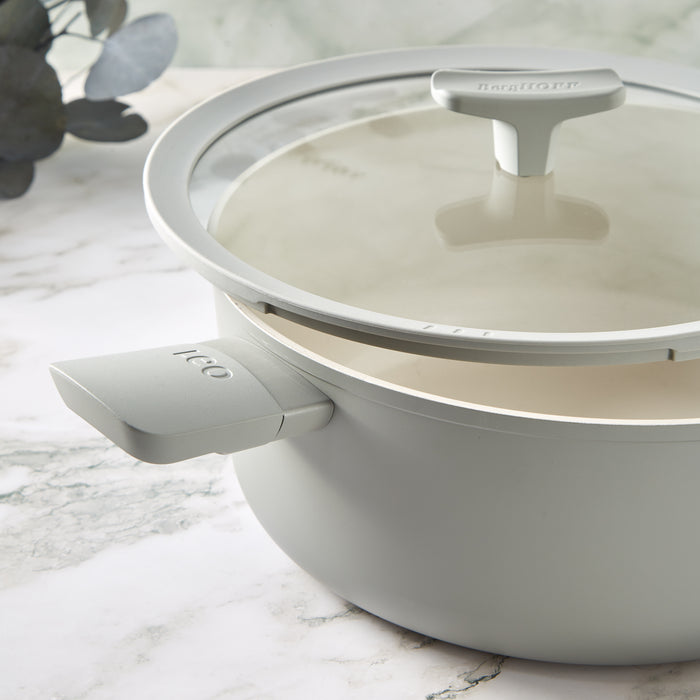 Image 2 of Shopberghoff Balance Non-stick Ceramic Stockpot 11", 6.5qt. With Glass Lid, Recycled Aluminum, Moonmist
