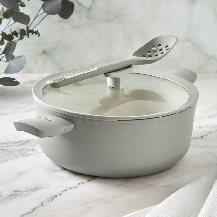 Image 6 of Shopberghoff Balance Non-stick Ceramic Stockpot 11", 6.5qt. With Glass Lid, Recycled Aluminum, Moonmist