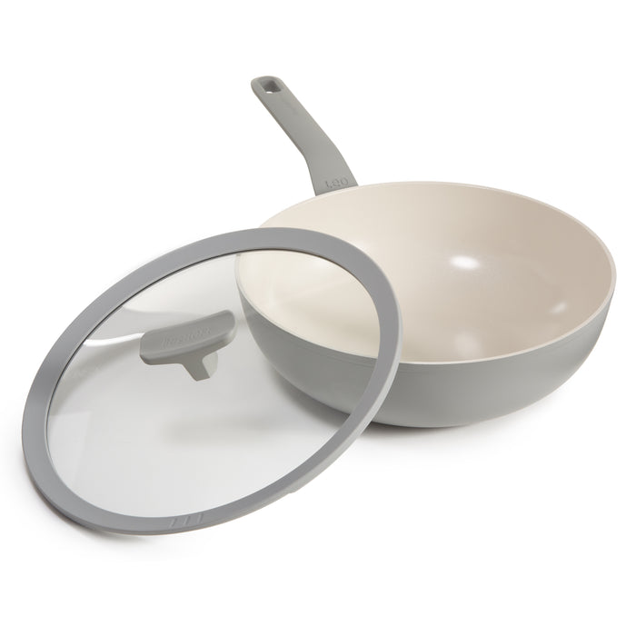 Image 10 of Shopberghoff Balance Non-stick Ceramic Wok Pan 11", 4.4qt. With Glass Lid, Recycled Aluminum, Moonmist