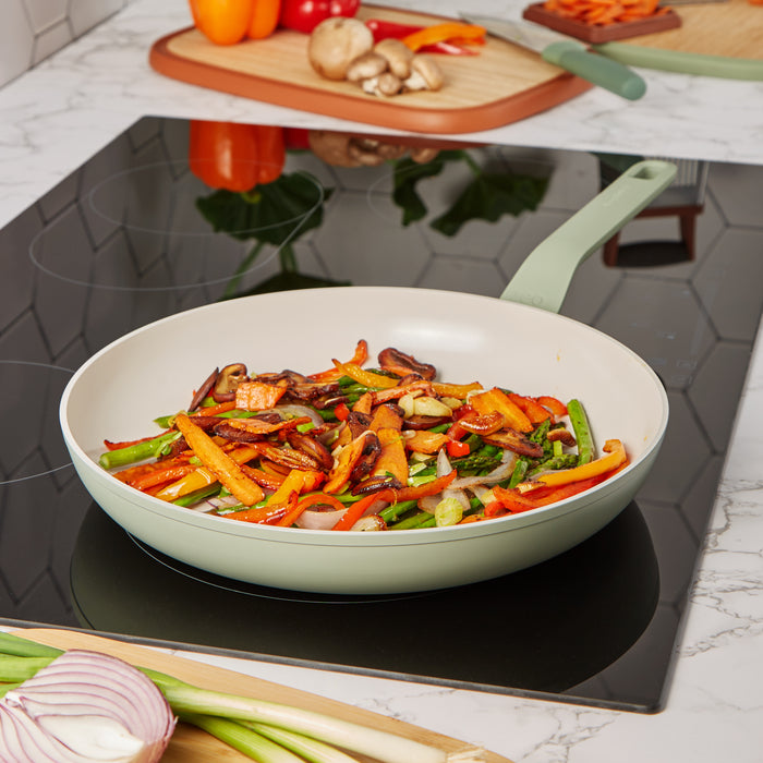 Image 5 of Shopberghoff Balance Non-stick Ceramic Frying Pan 12", Recycled Aluminum, Sage