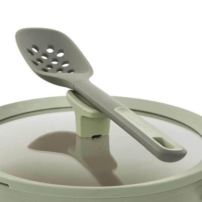 Image 3 of Shopberghoff Balance Non-stick Ceramic Saucepan 7", 2.1qt. With Glass Lid, Recycled Aluminum, Sage