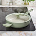 Image 4 of Shopberghoff Balance Non-stick Ceramic Sauté Pan (Long Handle) 10.25", 3.1qt. With Glass Lid, Recycled Aluminum, Sage