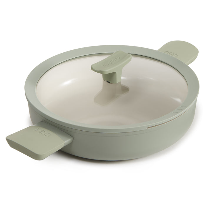 Image 1 of Shopberghoff Balance Non-stick Ceramic Sauté Pan 10.25", 3.1qt. With Glass Lid, Recycled Aluminum, Sage