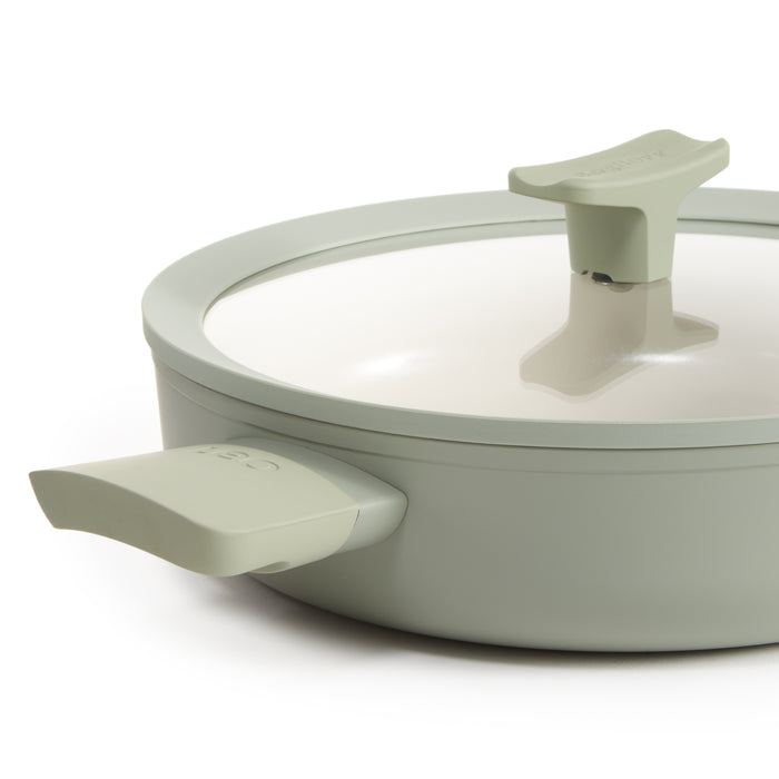 Image 2 of Shopberghoff Balance Non-stick Ceramic Sauté Pan 10.25", 3.1qt. With Glass Lid, Recycled Aluminum, Sage