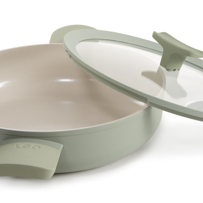 Image 5 of Shopberghoff Balance Non-stick Ceramic Sauté Pan 10.25", 3.1qt. With Glass Lid, Recycled Aluminum, Sage