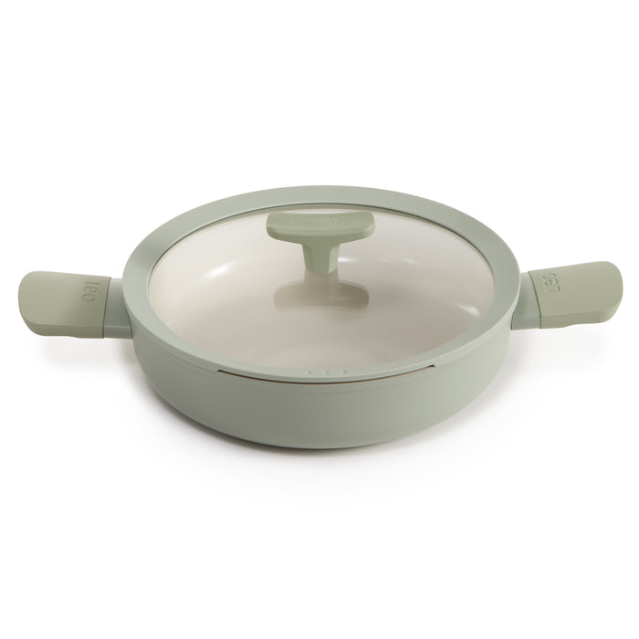 Image 7 of Shopberghoff Balance Non-stick Ceramic Sauté Pan 10.25", 3.1qt. With Glass Lid, Recycled Aluminum, Sage