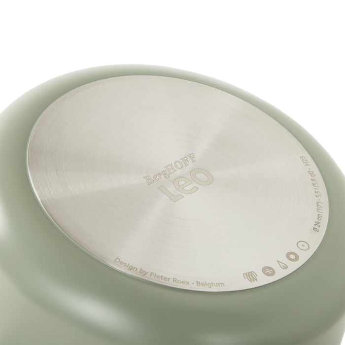 Image 7 of Shopberghoff Balance Non-stick Ceramic Stockpot 10", 4.6qt. With Glass Lid, Recycled Aluminum, Sage