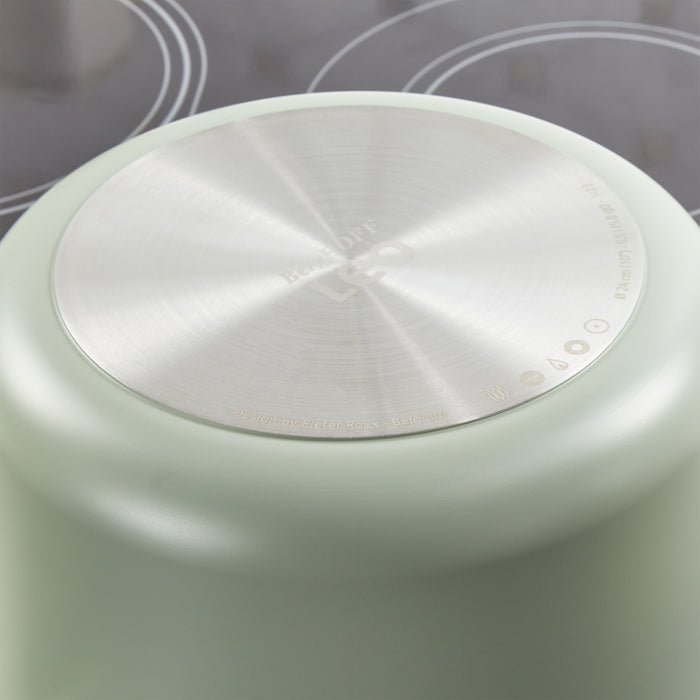 Image 3 of Shopberghoff Balance Non-stick Ceramic Stockpot 10", 5.8qt. With Glass Lid, Recycled Aluminum, Sage