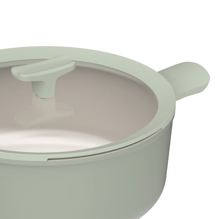 Image 5 of Shopberghoff Balance Non-stick Ceramic Stockpot 11", 6.5qt. With Glass Lid, Recycled Aluminum, Sage