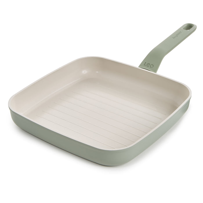 Image 1 of Shopberghoff Balance Non-stick Ceramic Grill Pan 10", Recycled Aluminum, Sage