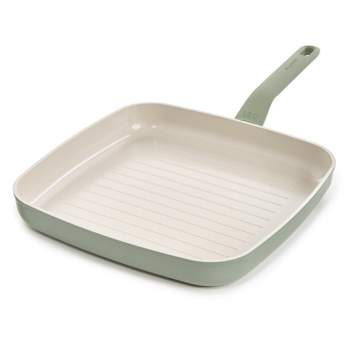 Image 1 of Shopberghoff Balance Non-stick Ceramic Grill Pan 11", Recycled Aluminum, Sage
