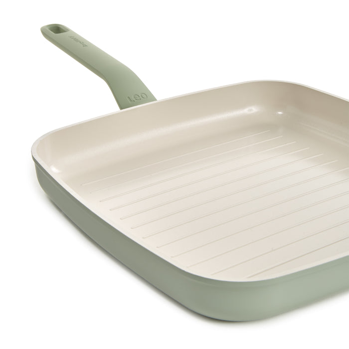 Image 3 of Shopberghoff Balance Non-stick Ceramic Grill Pan 11", Recycled Aluminum, Sage