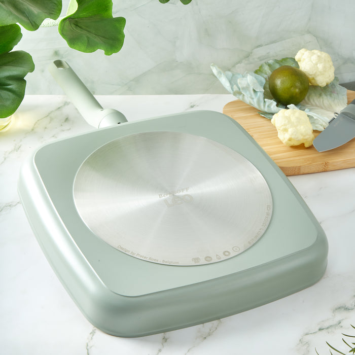Image 5 of Shopberghoff Balance Non-stick Ceramic Grill Pan 11", Recycled Aluminum, Sage